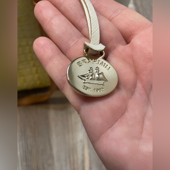 Brahmin Medium Arno Tote Limelight Ivory Brown La Scala Tri-Texture Leather Bag - Picture 8 of 16